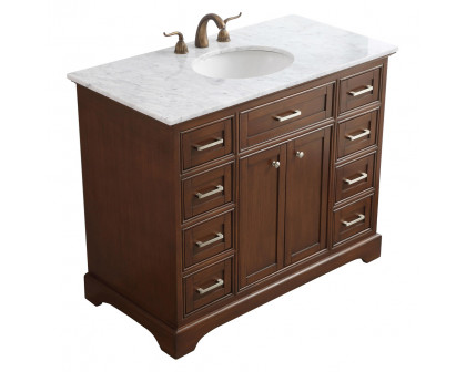 Elegant Bathroom Vanity - Teak, L 42" (VF15042TK)