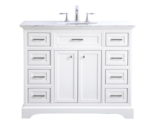 Elegant Bathroom Vanity - White, L 42" (VF15042WH)