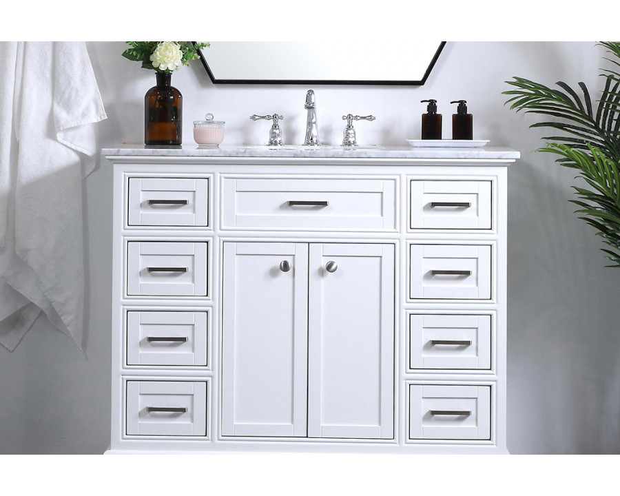 Elegant Bathroom Vanity - White, L 42" (VF15042WH)