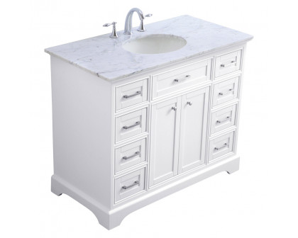 Elegant Bathroom Vanity - White, L 42" (VF15042WH)