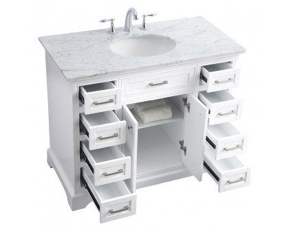 Elegant Bathroom Vanity - White, L 42" (VF15042WH)