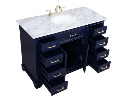 Elegant Bathroom Vanity - Blue, L 48" (VF15048BL)