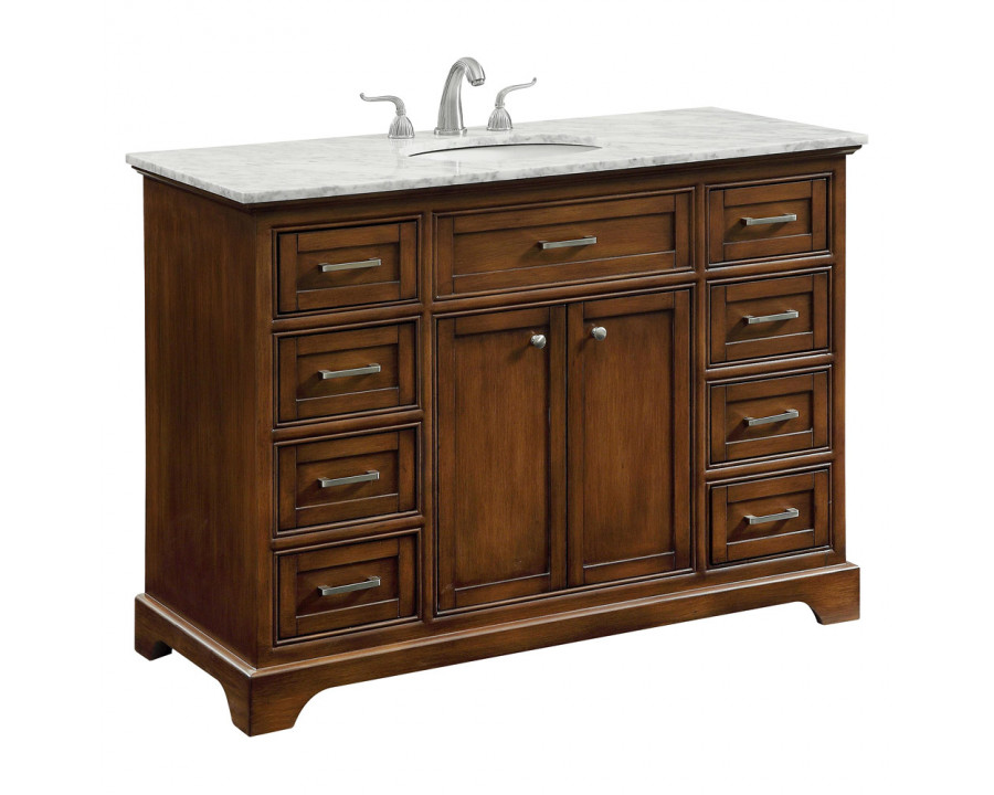 Elegant Bathroom Vanity - Teak, L 48" (VF15048TK)