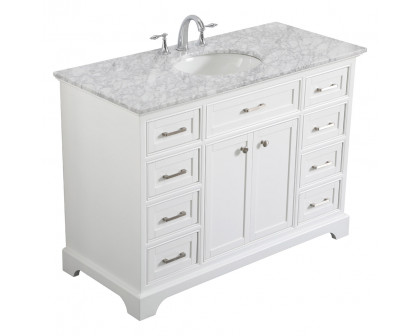 Elegant Bathroom Vanity - White, L 48" (VF15048WH)