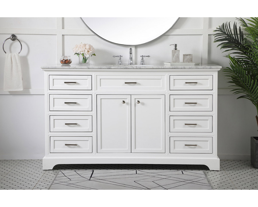 Elegant Bathroom Vanity - White (VF15060WH)