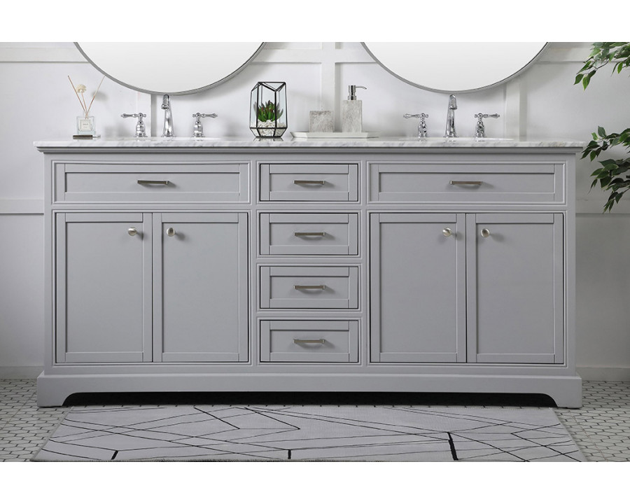 Elegant Bathroom Vanity - Gray (VF15072DGR)