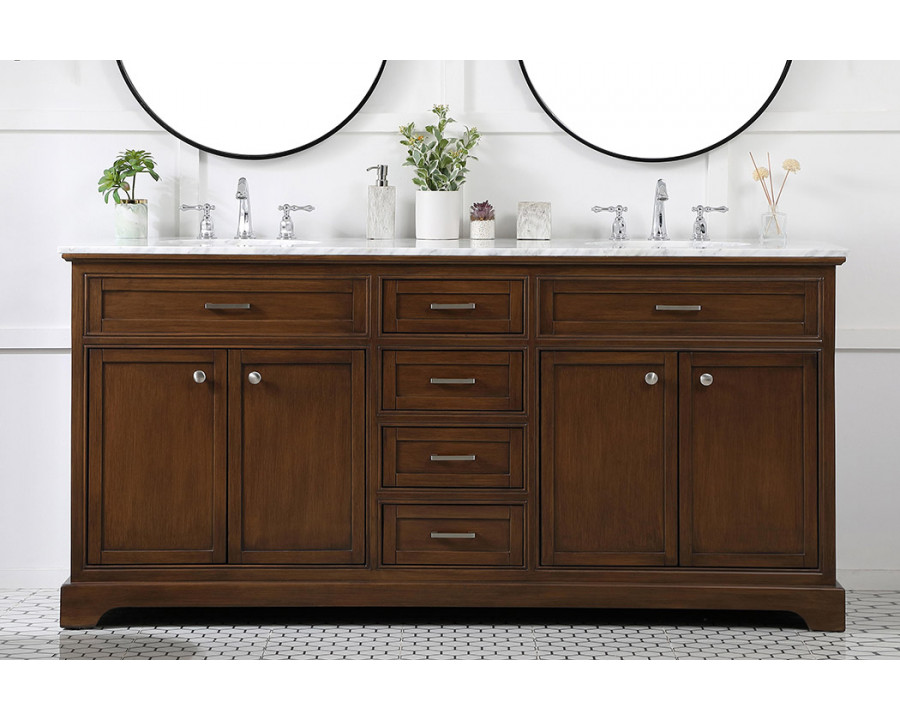 Elegant Bathroom Vanity - Teak (VF15072DTK)