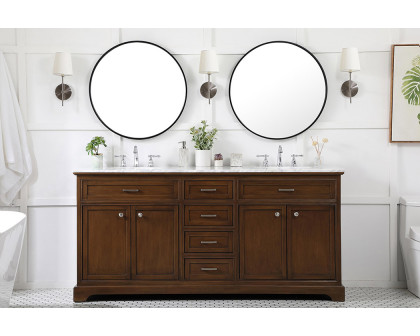 Elegant Bathroom Vanity - Teak (VF15072DTK)