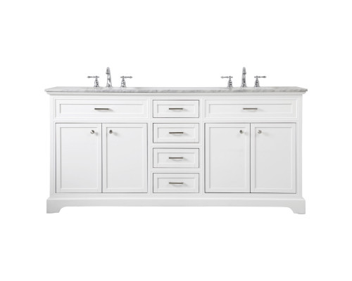 Elegant Bathroom Vanity - White (VF15072DWH)