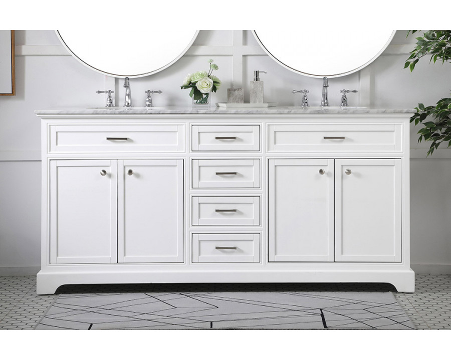 Elegant Bathroom Vanity - White (VF15072DWH)