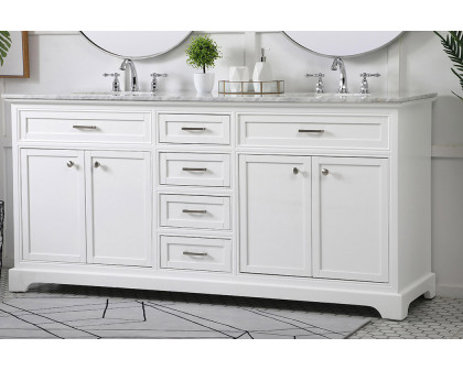 Elegant Bathroom Vanity - White (VF15072DWH)