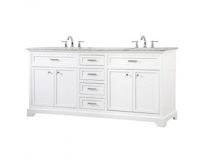 Elegant Bathroom Vanity - White (VF15072DWH)