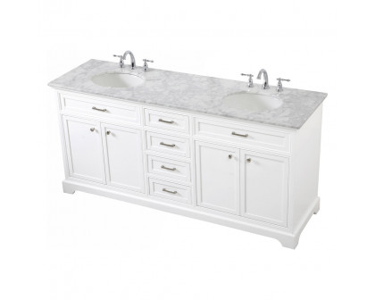 Elegant Bathroom Vanity - White (VF15072DWH)