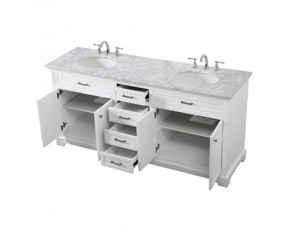 Elegant Bathroom Vanity - White (VF15072DWH)