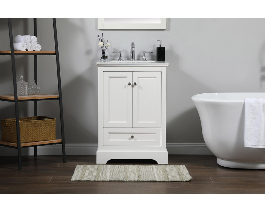 Elegant Bathroom Vanity - White (VF15524WH)