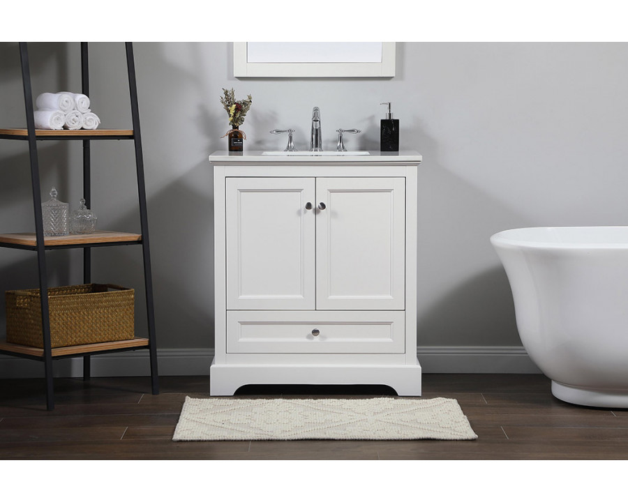 Elegant Bathroom Vanity - White (VF15530WH)