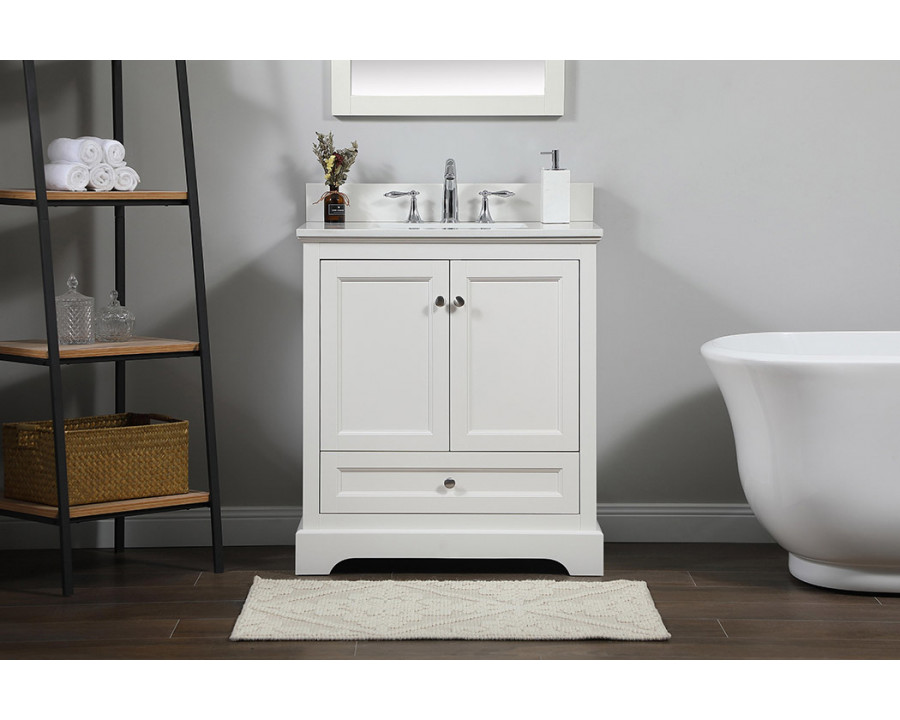 Elegant Bathroom Vanity - White (VF15530WH-BS)