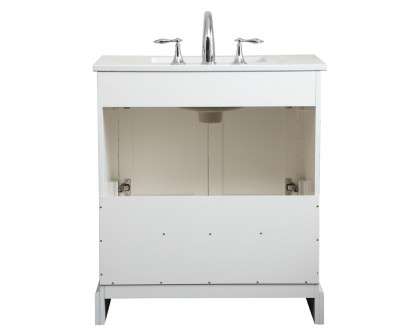 Elegant Bathroom Vanity - White (VF15530WH-BS)