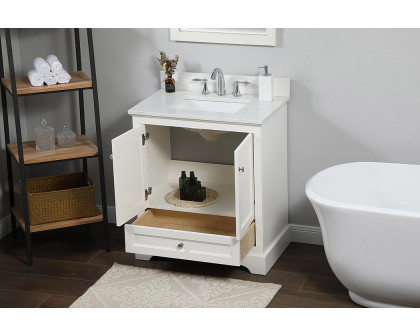 Elegant Bathroom Vanity - White (VF15530WH-BS)