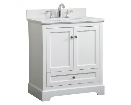 Elegant Bathroom Vanity - White (VF15530WH-BS)