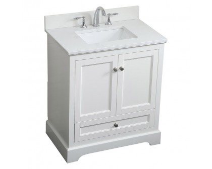 Elegant Bathroom Vanity - White (VF15530WH-BS)