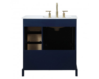 Elegant Bathroom Vanity - Blue (VF15532BL-BS)