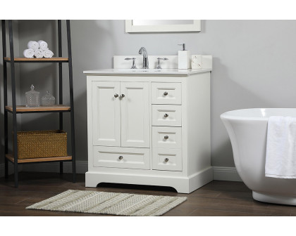 Elegant Bathroom Vanity - White (VF15532WH-BS)