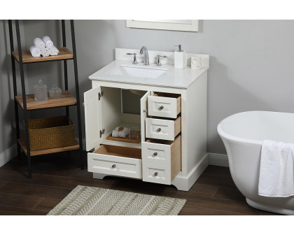 Elegant Bathroom Vanity - White (VF15532WH-BS)