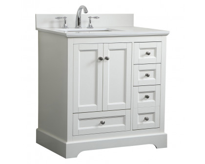 Elegant Bathroom Vanity - White (VF15532WH-BS)