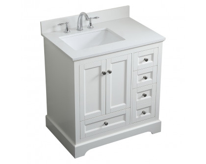 Elegant Bathroom Vanity - White (VF15532WH-BS)