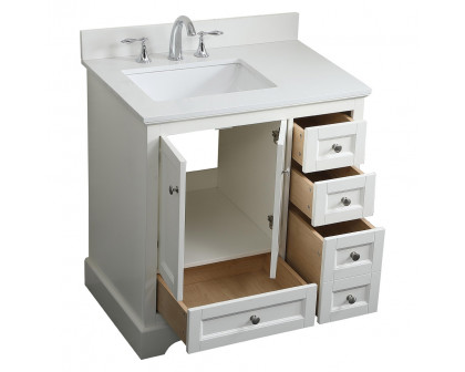 Elegant Bathroom Vanity - White (VF15532WH-BS)