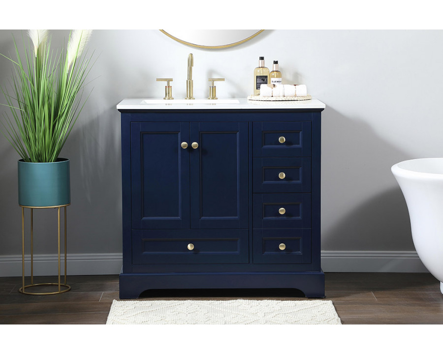 Elegant Bathroom Vanity - Blue (VF15536BL)