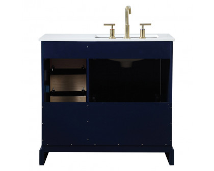 Elegant Bathroom Vanity - Blue (VF15536BL)