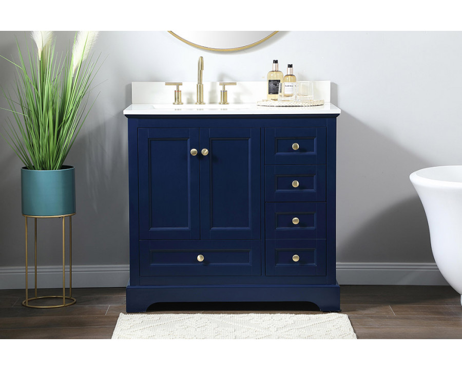 Elegant Bathroom Vanity - Blue (VF15536BL-BS)