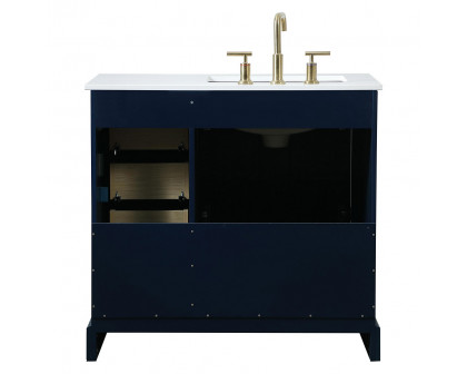 Elegant Bathroom Vanity - Blue (VF15536BL-BS)