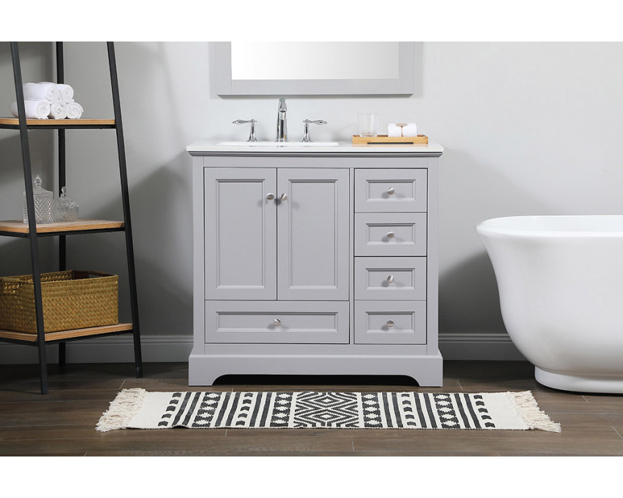 Elegant Bathroom Vanity - Gray (VF15536GR)