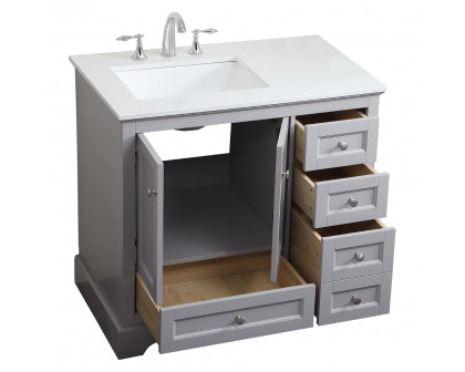 Elegant Bathroom Vanity - Gray (VF15536GR)