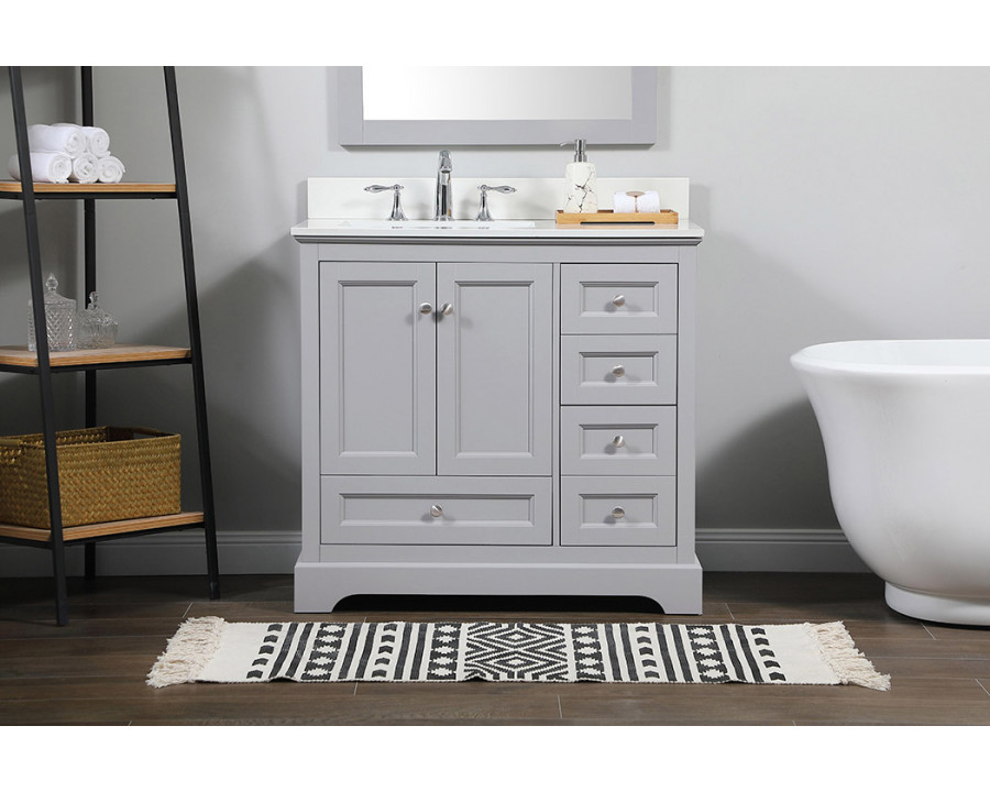 Elegant Bathroom Vanity - Gray (VF15536GR-BS)