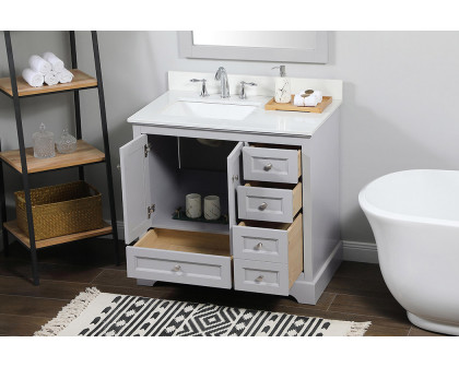 Elegant Bathroom Vanity - Gray (VF15536GR-BS)