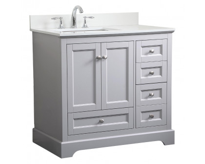 Elegant Bathroom Vanity - Gray (VF15536GR-BS)