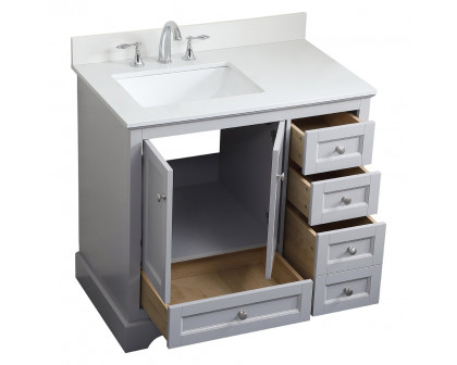 Elegant Bathroom Vanity - Gray (VF15536GR-BS)