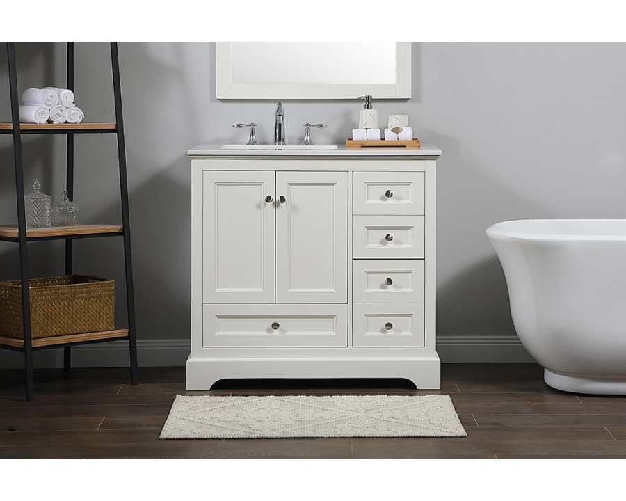 Elegant Bathroom Vanity - White (VF15536WH)