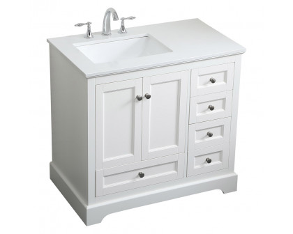 Elegant Bathroom Vanity - White (VF15536WH)