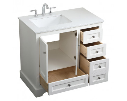 Elegant Bathroom Vanity - White (VF15536WH)