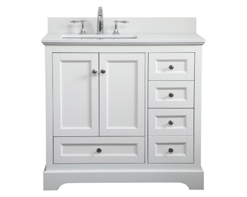 Elegant Bathroom Vanity - White (VF15536WH-BS)