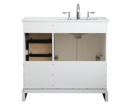 Elegant Bathroom Vanity - White (VF15536WH-BS)