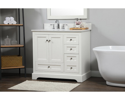 Elegant Bathroom Vanity - White (VF15536WH-BS)