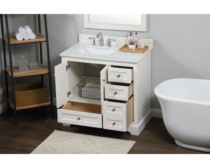 Elegant Bathroom Vanity - White (VF15536WH-BS)