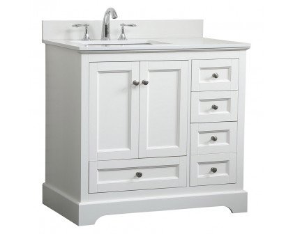 Elegant Bathroom Vanity - White (VF15536WH-BS)