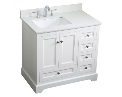 Elegant Bathroom Vanity - White (VF15536WH-BS)